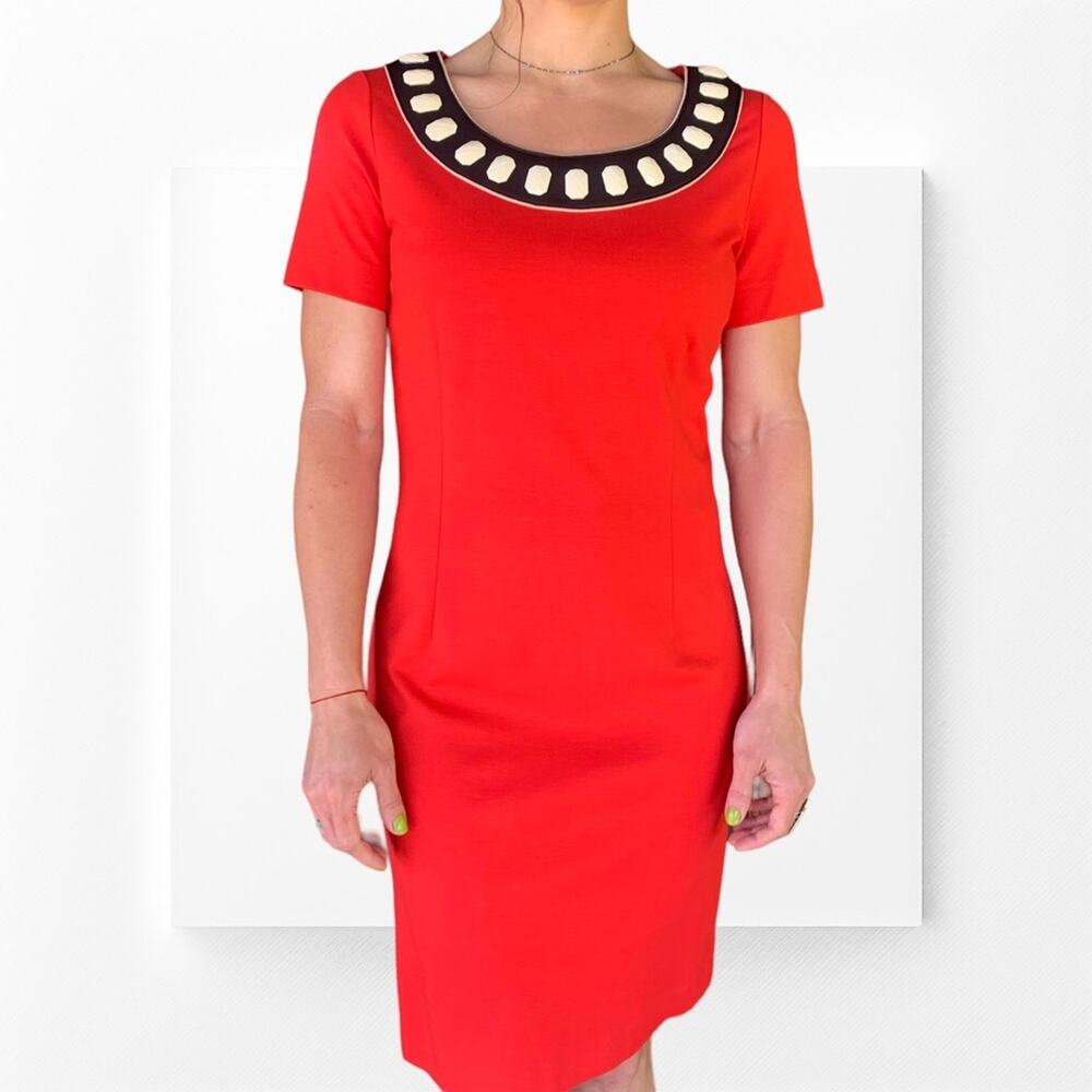 Love Moschino Jeweled Collar Stretchy Sheath Dress Red | Size 8 NWOT
